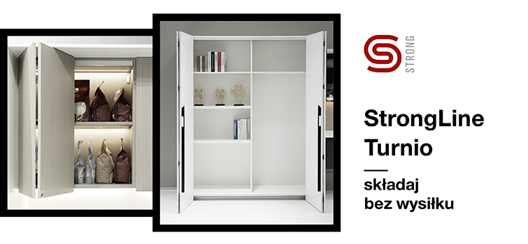 StrongLine Turnio: okucia do nakładanych drzwi składanych