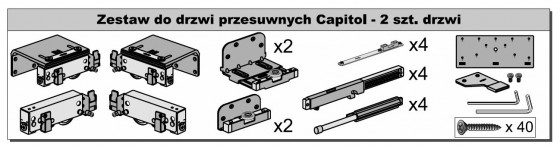 SEVROLL 05204 Eden zestaw okuć dla 2 drzwi