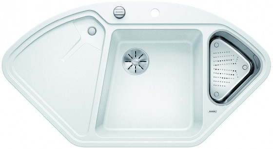 BLANCO 523673 zlewozmywak DELTA II-F biały InFino z korkiem SILGRANIT PuraDur BLANCO 523673 zlewozmywak DELTA II-F biały InFino z korkiem SILGRANIT PuraDur
