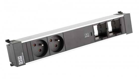 BACHMANN 916.532 gniazdko 2x 230V + USB C 60W + 2x wolny moduł