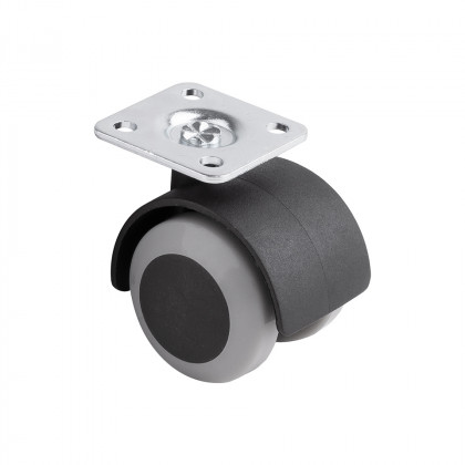 StrongCastors Kółko z bieżnikiem zmiękczonym, średnica 40, szare, z płytką