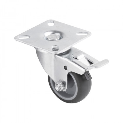 StrongCastors Kółko light duty 50/50, zmiękczony bieżnik, z hamulcem