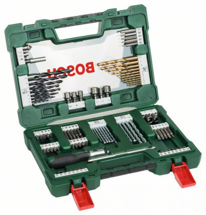 BOSCH 2607017195 91dílná sada vrtáků a bitů V-Line TiN s ráčnovým šroubovákem BOSCH 2607017195 91dílná sada vrtáků a bitů V-Line TiN s ráčnovým šroubovákem