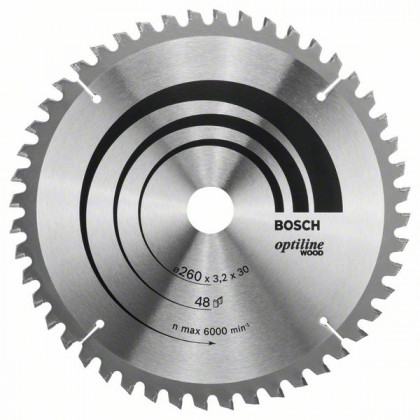 BOSCH 2608641202 Pilový kotouč Optiline Wood 260 x 30 x 3,2 mm, 48 BOSCH 2608641202 Pilový kotouč Optiline Wood 260 x 30 x 3,2 mm, 48