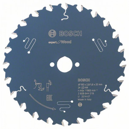 BOSCH 2608644019 Pilový kotouč Expert for Wood 160 x 20 x 2,6 mm, 24 BOSCH 2608644019 Pilový kotouč Expert for Wood 160 x 20 x 2,6 mm, 24