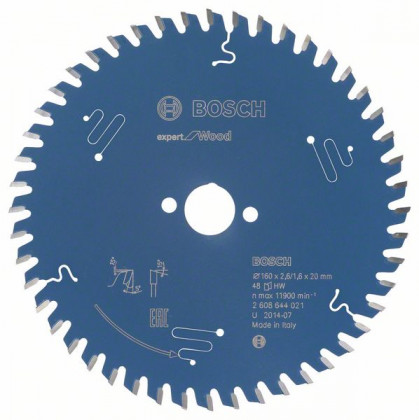 BOSCH 2608644021 Pilový kotouč Expert for Wood 160 x 20 x 2,6 mm, 48 BOSCH 2608644021 Pilový kotouč Expert for Wood 160 x 20 x 2,6 mm, 48