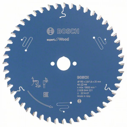 BOSCH 2608644031 Pilový kotouč Expert for Wood 180 x 20 x 2,6 mm, 48 BOSCH 2608644031 Pilový kotouč Expert for Wood 180 x 20 x 2,6 mm, 48