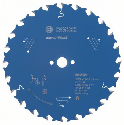 BOSCH 2608644035 Pilový kotouč Expert for Wood 184 x 16 x 2,6 mm, 24 BOSCH 2608644035 Pilový kotouč Expert for Wood 184 x 16 x 2,6 mm, 24