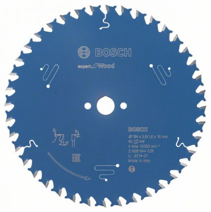 BOSCH 2608644036 Pilový kotouč Expert for Wood 184 x 16 x 2,6 mm, 40 BOSCH 2608644036 Pilový kotouč Expert for Wood 184 x 16 x 2,6 mm, 40