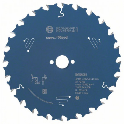 BOSCH 2608644038 Pilový kotouč Expert for Wood 184 x 20 x 2,6 mm, 24 BOSCH 2608644038 Pilový kotouč Expert for Wood 184 x 20 x 2,6 mm, 24