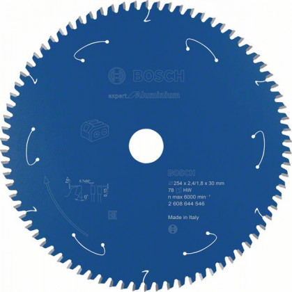 BOSCH 2608644546 Pilový kotouč Expert for Aluminium - AKU pily 254×2,4×30mm, 78 BOSCH 2608644546 Pilový kotouč Expert for Aluminium - AKU pily 254×2,4×30mm, 78