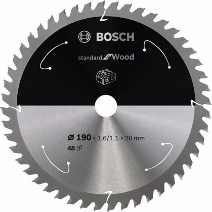 BOSCH 2608837705 Pilový kotouč Standard for Wood pro AKU pily 190×1,6×20mm, 48 BOSCH 2608837705 Pilový kotouč Standard for Wood pro AKU pily 190×1,6×20mm, 48