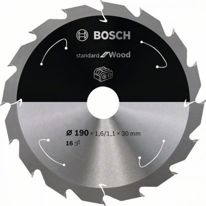 BOSCH 2608837706 Pilový kotouč Standard for Wood pro AKU pily 190×1,6×30mm, 16 BOSCH 2608837706 Pilový kotouč Standard for Wood pro AKU pily 190×1,6×30mm, 16