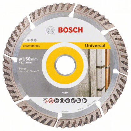 BOSCH 2608615061 Diamantový dělicí kotouč Standard for Universal 150 × 22,23 BOSCH 2608615061 Diamantový dělicí kotouč Standard for Universal 150 × 22,23