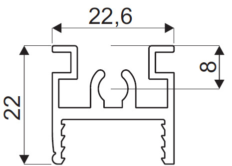 SEVROLL 05920 GM 18 listwa pozioma górna 3m czarny mat
