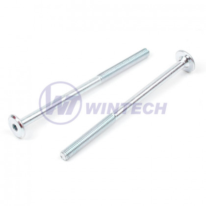Złącze meblowe M6x90 ocynk biały z płaskim łbem 15mm