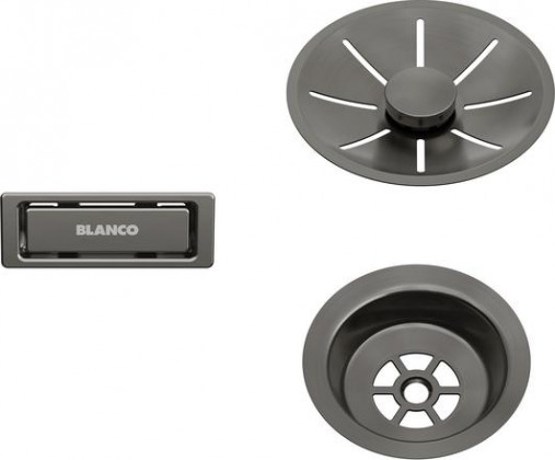 BLANCO 206900 Zestaw odpływowy z przelewem do jednego zlewu Satin Dark Steel