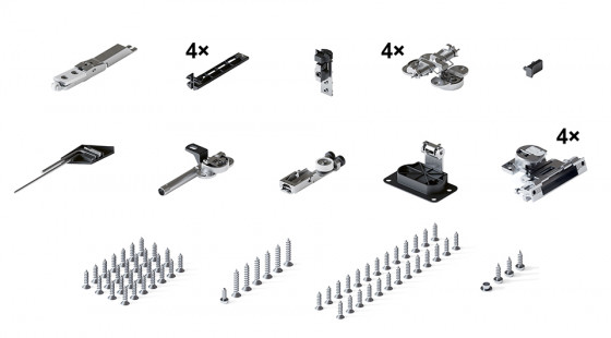 HAWA 31505 Folding Concepta III 25 Push zestaw podstawowy, 1900-2700mm