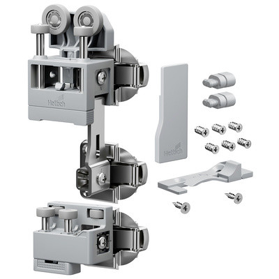 HETTICH 9339344 WingLine L new do 25 kg, zestaw ze sprężyną, szary, prawy