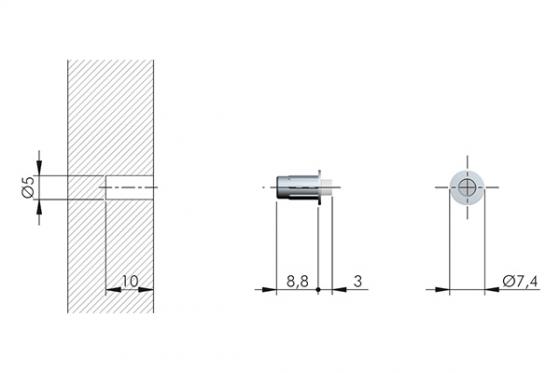 IF-odbojnik do drzwi wpuszczany Flex 5mm  10x3mm IF-odbojnik do drzwi wpuszczany Flex 5mm  10x3mm