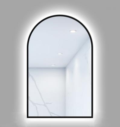 Osvětlené zrcadlo 800x500mm Portal Line Backlight černá mat studená bílá