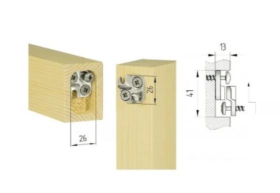 Łącznik KNAPP K047 DUO 26/26mm do profili drewnianych