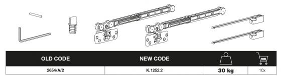 TERNO Living Top okucia do drzwi drewnianych wpuszczanych 2x amortyzator 15kg