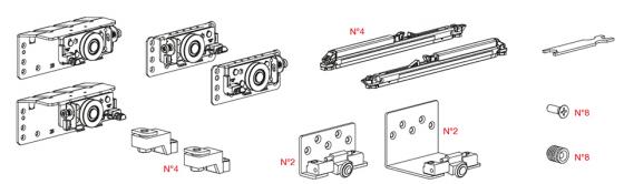 TERNO Star Fluid 28 komplet okuć 25-28mm, 2 skrzydła z tłumieniem 80 kg