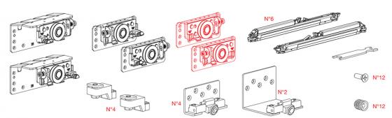 TERNO Star Fluid 28 komplet okuć 25-28mm, 3 skrzydła z tłumieniem 80 kg