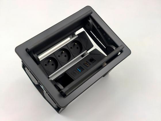 StrongPower elektrická zásuvka Wings Premium D 3, Francouszká, černá