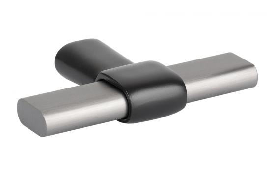 TULIP Gałka Joliet szary stalowy/czarny mat