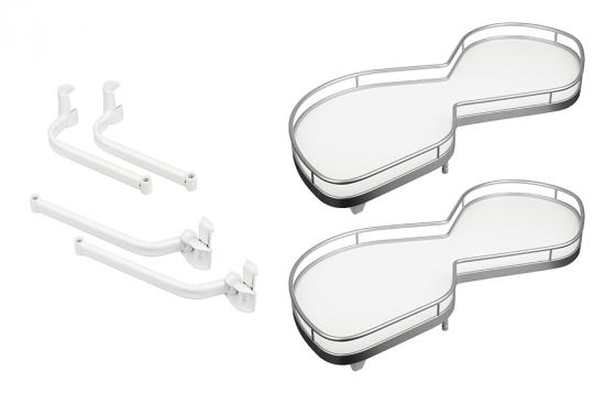 KES 235017 LeMans II, półki narożne, Arena Classic, 600mm, lewy - białe/srebrny