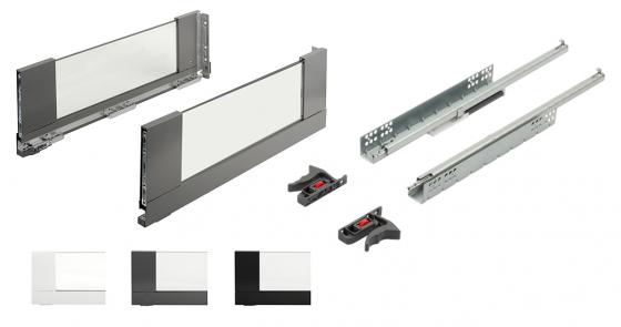 K-StrongMax Uni 16 szuflada H185/450mm szklany bok, biała