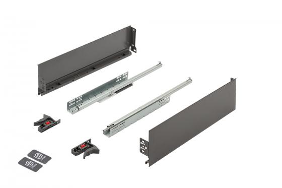 K-StrongMini szuflada 121/300mm, tłumiony częściowy wysuw 25kg, szara