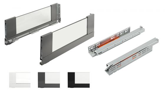 K-StrongMax 18 szuflada H185/450mm szklany bok push, szara