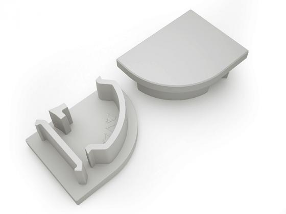 StrongLumio końcówki do profilu Maglyte-10 Angular szare (para)