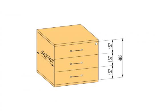 K-BBP kontejner 540mm typ 6/V 7 plast celo výs dotah