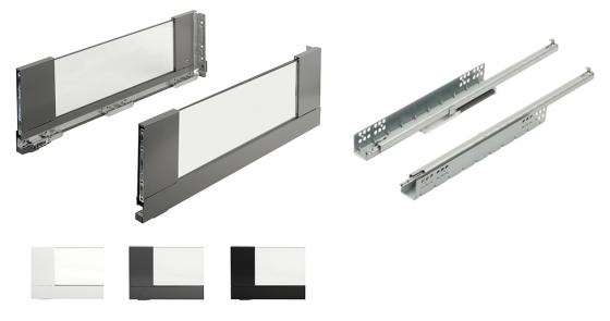 K-StrongMax Uni 16 szuflada H185/450mm szklany bok, szara
