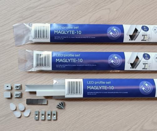 StrongLumio sada LED profil Maglyte 2m+příslušenství,černá elox