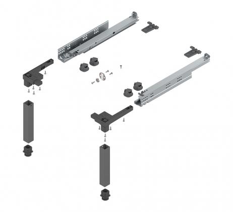 BLUM Z95.4100 Space Step, zestaw 410mm, ciemno szary OG