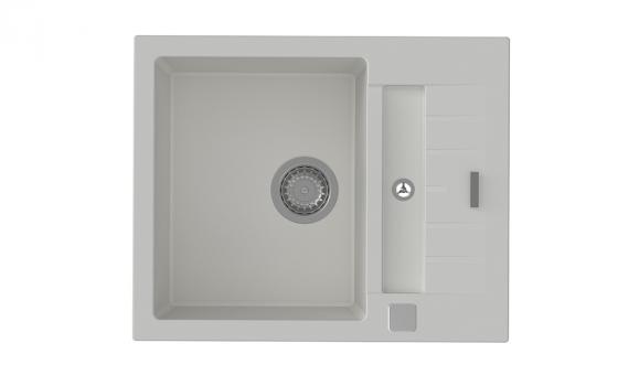 StrongSinks S3 Zlew granitowy Vardar 615 615x500mm z ociekaczem i wanienką biały