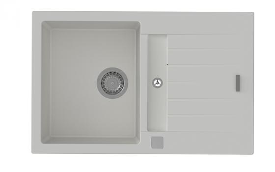 StrongSinks S3 Zlew granitowy Vardar 780,780x500mm z ociekaczem i wanienką biały