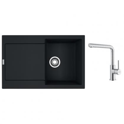 FRANKE Zestaw G300MČ MRG 611 czarny mat + FC 6985