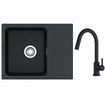 FRANKE Zestaw T126Č OID 611-62 czarny +  FC 6051 czarny mat
