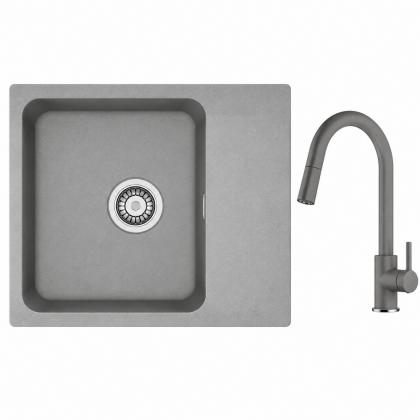 FRANKE Zestaw T126Š OID 611-62 szary + FC 6051 szary kamień