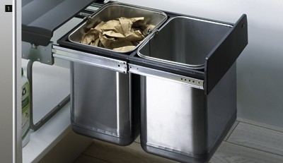 HETTICH 49475 BIN.IT DUO II kosz na śmieci czarny HETTICH 49475 BIN.IT DUO II kosz na śmieci czarny