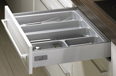 HETTICH 44933 Wkład na sztućce OrgaTray 500, 201 - 250 / 470 - 520, srebrny