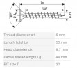 SPAX wkręt  5x50 główka półkulista  TXS,W,4C MH