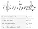 SPAX wkręt 3,5x35 łeb soczewkowy z kołnierzem PZ, 4C MH
