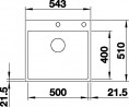 BLANCO 524111 zlewozmywak SUBLINE 500-IF/A antracyt InFino z korkiem SILGRANIT
